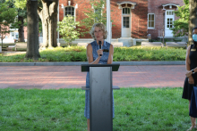 College of Sciences Dean Susan Lozier welcomes guests to the September Sciences Celebration (Photo Renay San Miguel) College of Sciences Dean Susan Lozier welcomes guests to the September Sciences Celebration (Photo Renay San Miguel)