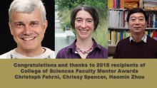 2018 Outstanding Faculty Mentors 2018 Outstanding Faculty Mentors