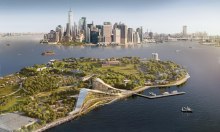 A project rendering for the New York Climate Exchange (The Exchange) on Governors Island in New York City. The center is slated to open in 2028. A project rendering for the New York Climate Exchange (The Exchange) on Governors Island in New York City. The center is slated to open in 2028.