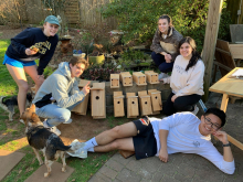 Members of Teresa Snow's Spring 2020 AAPH 1040: Scientific Foundations of Health class pose with birdhouses built for East Decatur Greenway. (Photos East Decatur Greenway). Members of Teresa Snow's Spring 2020 AAPH 1040: Scientific Foundations of Health class pose with birdhouses built for East Decatur Greenway. (Photos East Decatur Greenway).