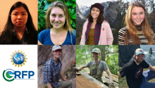College of Sciences 2022 NSF Graduate Research Honorees: Mi Do, Claire Elbon, Tatiana Gibson, Madeleine Hardt, Emily Hughes, Tucker Lancaster, McKinley Paul. College of Sciences 2022 NSF Graduate Research Honorees: Mi Do, Claire Elbon, Tatiana Gibson, Madeleine Hardt, Emily Hughes, Tucker Lancaster, McKinley Paul.